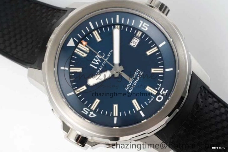 MIROTIME 0805 Aquatimer SS IW3290 RSF 1:1 Best Edition Blue Dial on Black Rubber Strap A Fashionable 7074
